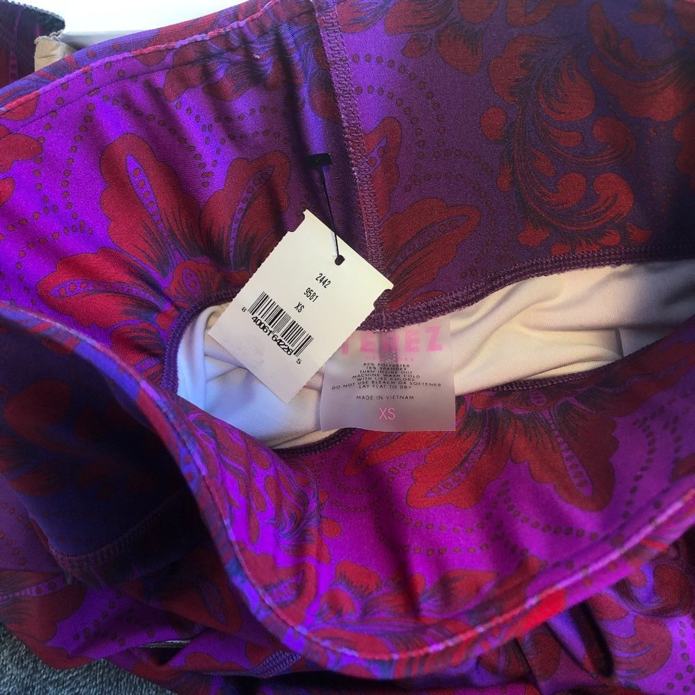 NWT EXCLUSIVE Terez Ruby Amethyst Damask Leggings XS - Picture 11 of 16